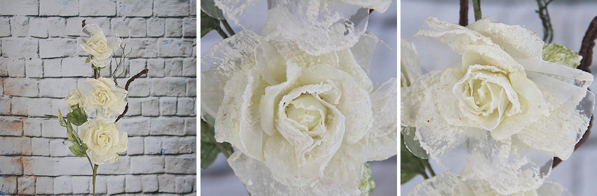 86Cm Artificial/Decorative Double Organza Flower Chinese Rose