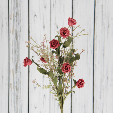 Flor silvestre artificial / decorativa, 53 cm, rosa con gypsophila
