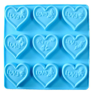  9 cups heart shaped silicone mold