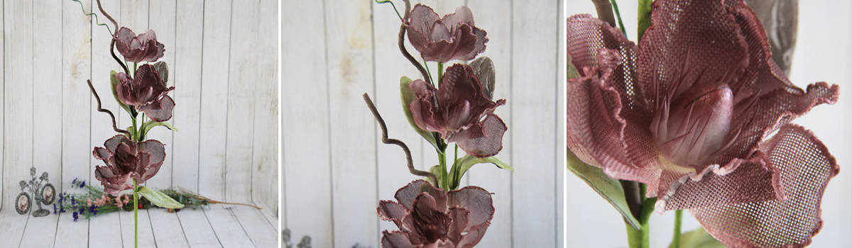 Artificial Decorative Ramie Flower Magnolia With Foam Edge