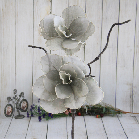 Flor de ramio decorativa artificial de 95 cm con borde de espuma