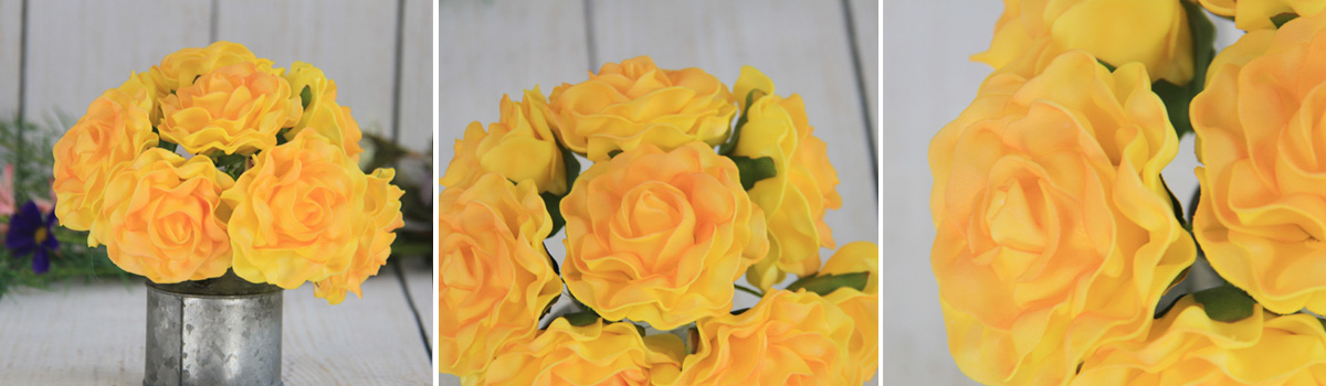 Artificial Decorative Wedding Yellow-Orange Rose