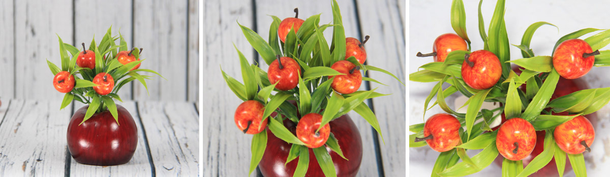 Artificial Fruits Pot  With Red Apple