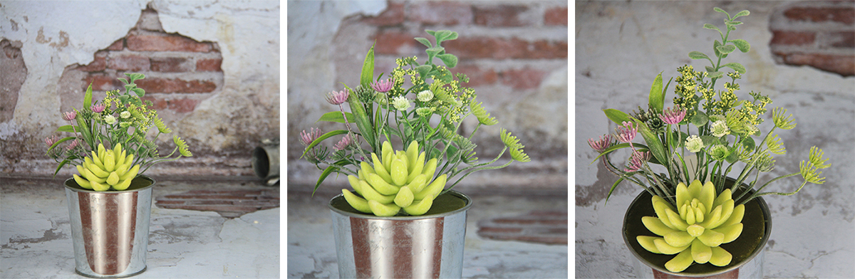 Artificial Decorative Pot Succulent,Iron Pot