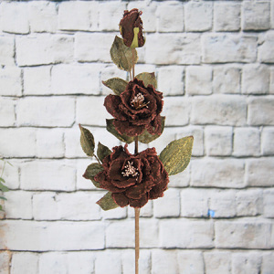 Fleur d'organza artificielle / décorative, rose chinoise 2 fleurs