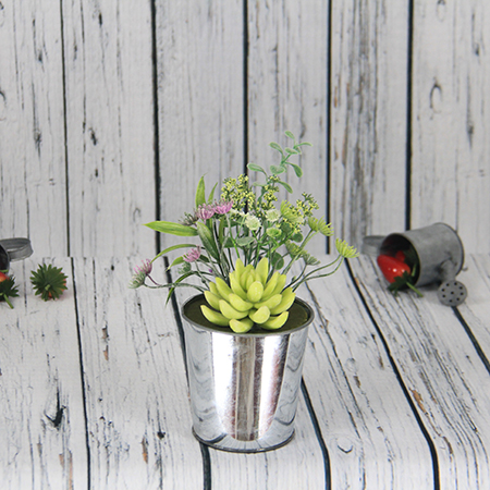 23x9.5cm Artificial/Decorative Pot Succulent,Iron Pot