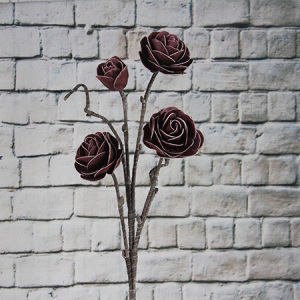 Fleur de mousse décorative artificielle de 110cm rose