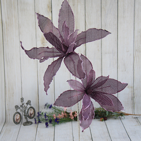 110cm Artificial Decorative Ramie Flower Lily with Foam Edge