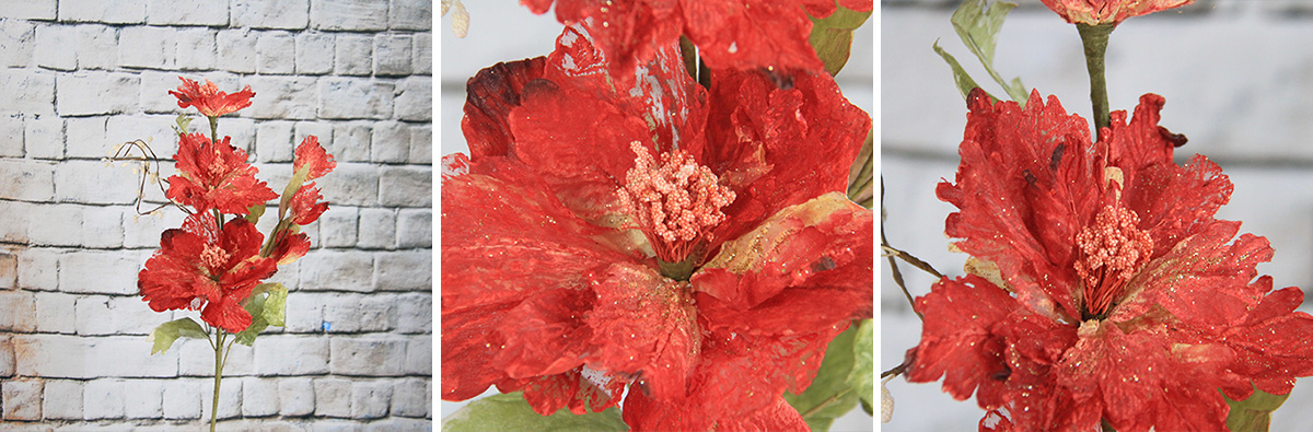 79cm Künstliche / Dekorative Organza-Blumen-Weihnachtsstern mit Glitter