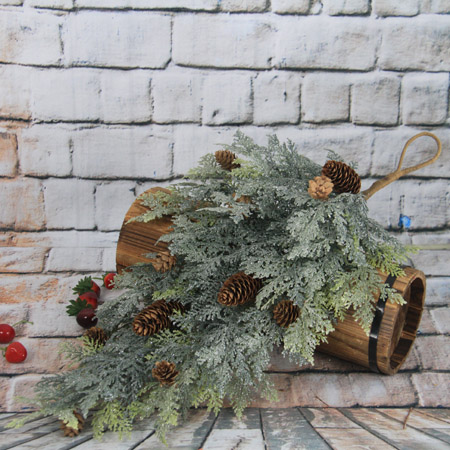 64cm künstlicher dekorativer WeihnachtsSchwag / Tropfen mit Kiefernkegel
