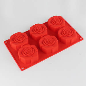 6 cups silicone rose cake pan