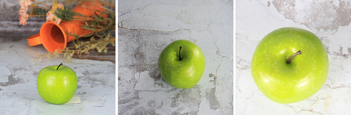 6,5X7,5 cm Künstliche / Dekorative Simulation Früchte Mittlerer Fuji-Grüner Apfel