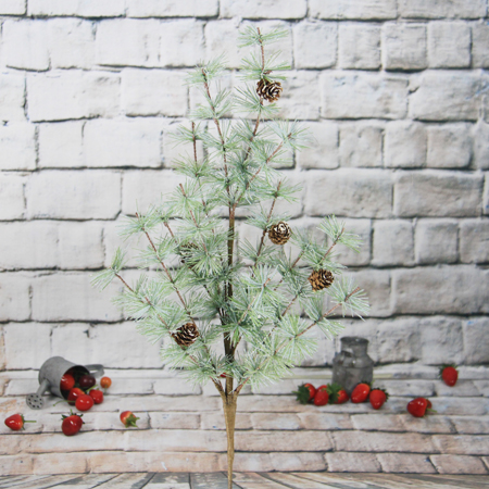 Espray decorativo de navidad de 80 cm con cono de pino / brillo