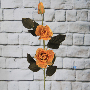 Fleur d'Organza Artificielle / Décorative Rose 2 Fleurs