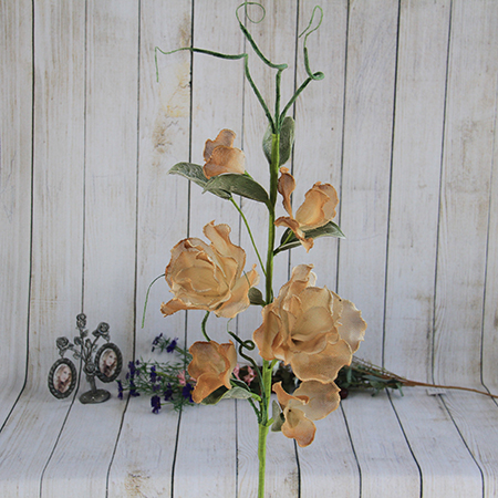 85cm Artificial Decorative Ramie Flower Rose with Foam Edge