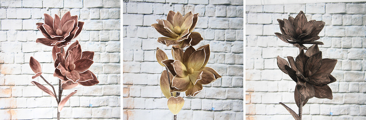 100Cm Rtificial Decorative Printed Foam Flower Magnolia With Leave