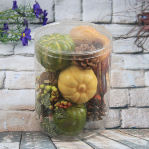 Caja de regalo vegetal decorativa artificial Ccrookneck Calabaza / molino Calabaza / Baya / pino cono