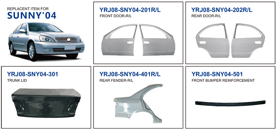 Auto Body Parts for Nissan Sunny 2004