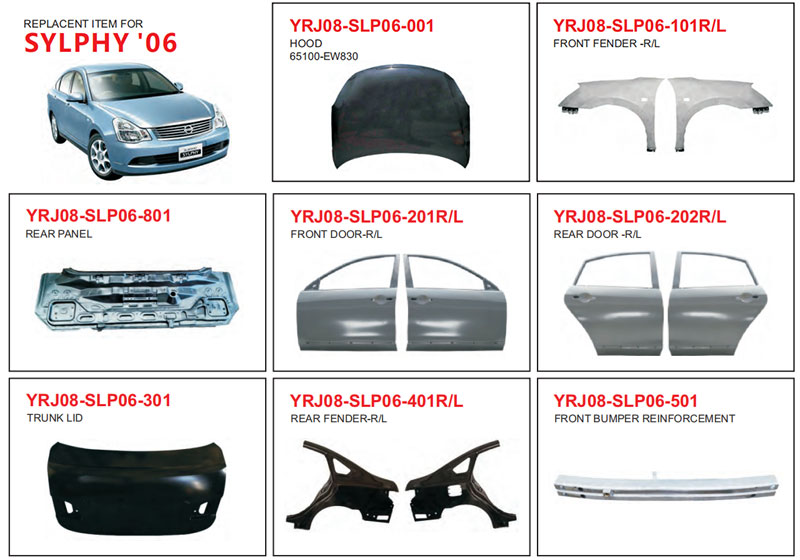 Auto Body Parts for Nissan Sylphy 2006