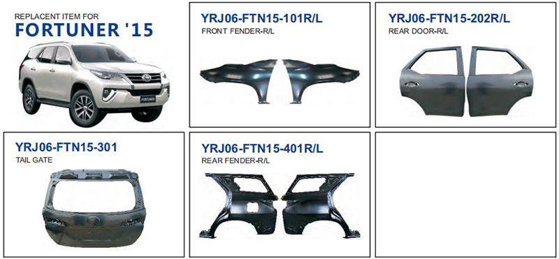 Auto Body Parts for Toyota Fortuner 2015