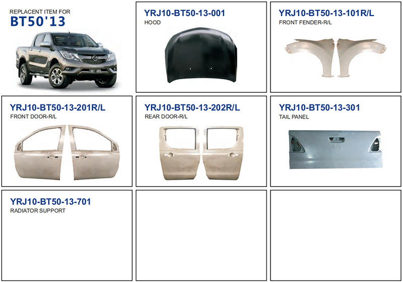 Auto Body Parts for Mazda BT50 2013