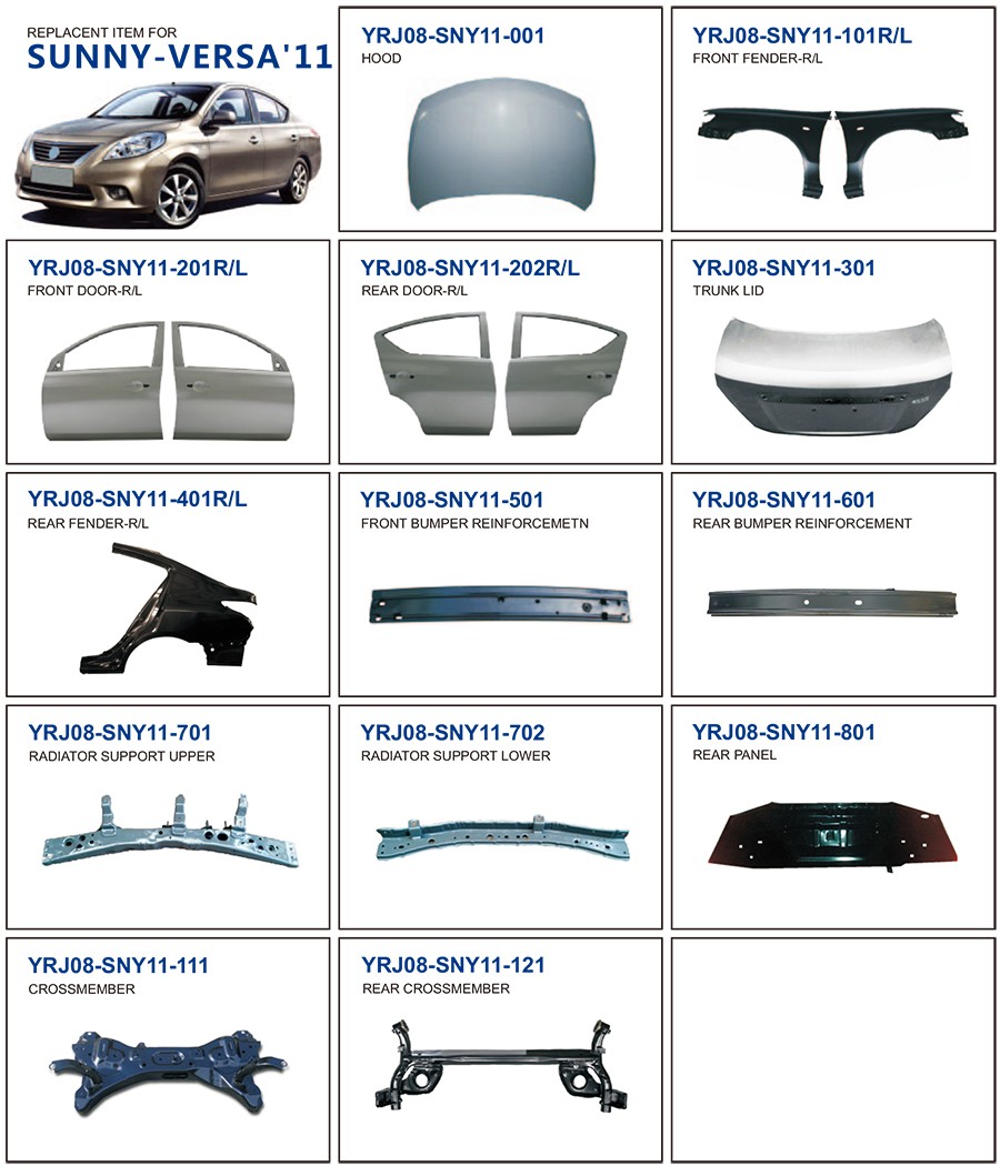 Auto Body Parts for Nissan Sunny 2011