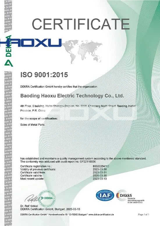 CERTIFICATE ISO9001:2015