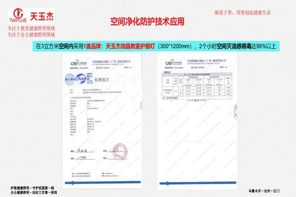 可見光抗菌除甲醛教室護(hù)眼燈