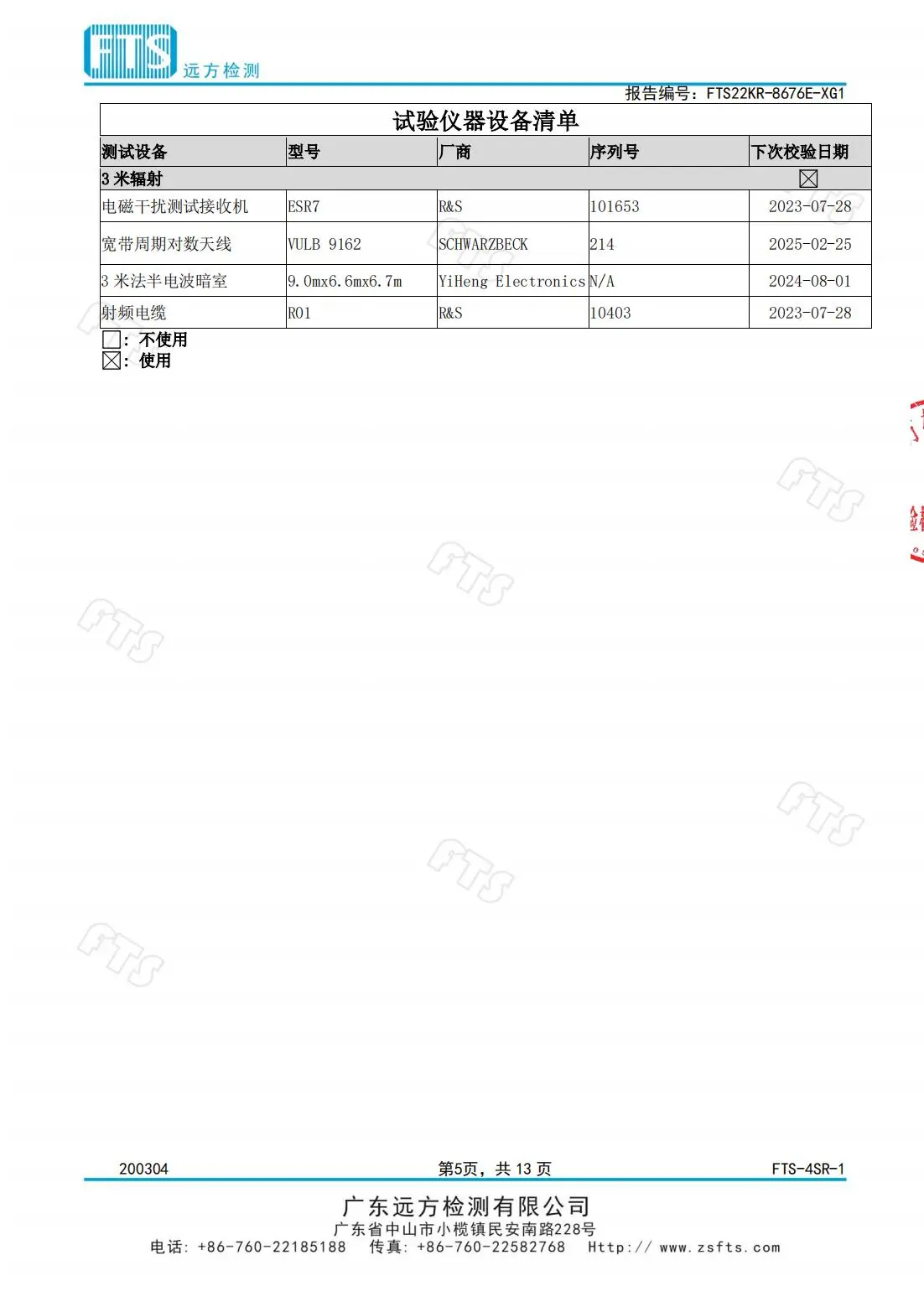 教室燈（電磁輻射檢測報告）