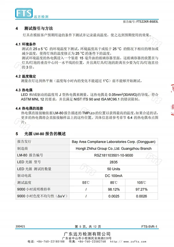 教室燈（光維持率計算檢測報告）