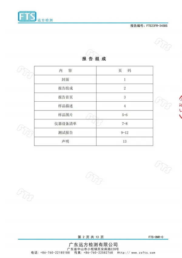 平板燈質(zhì)量檢驗(yàn)報(bào)告