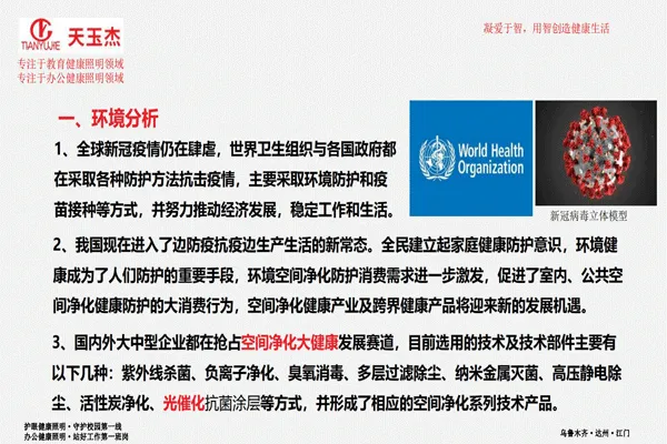 可見光抗菌除甲醛教室護眼燈