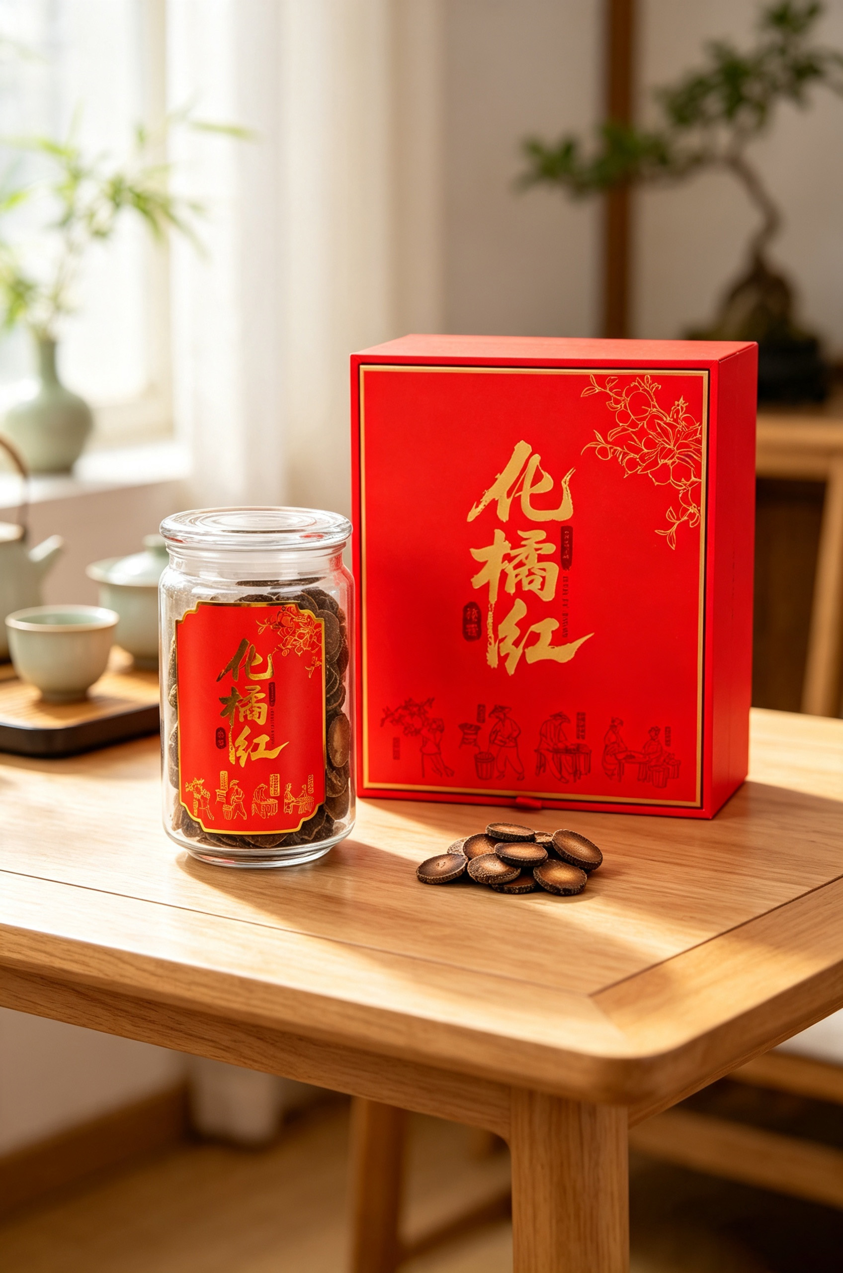 5-Year Aged Huazhou Juhong Slices (Glass Jar Packed in Red Luxury Gift Box)-8.jpg 5-Year Aged Huazhou Juhong Slices (Glass Jar Packed in Red Luxury Gift Box)-8.jpg