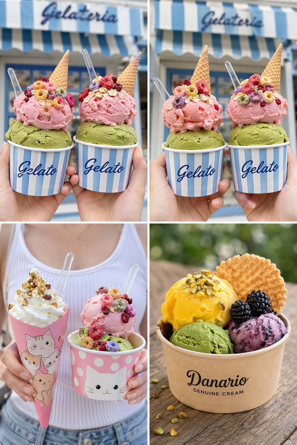 Geometric Pattern Custom Ice Cream Paper Cups detail 11