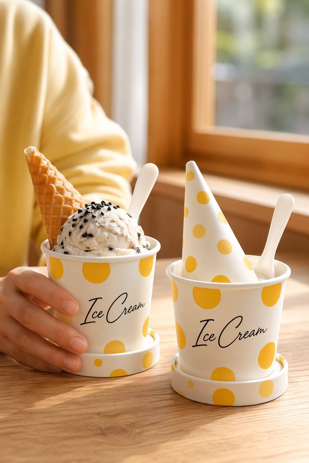 Geometric Pattern Custom Ice Cream Paper Cups detail 10