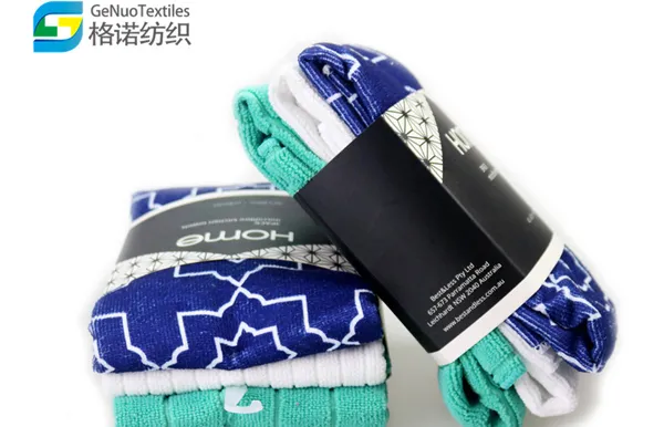 Printed Checkered Tea Towel with Drawstring