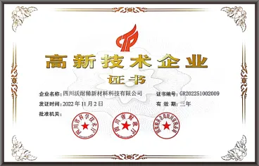 Certificate of high-tech enterprise