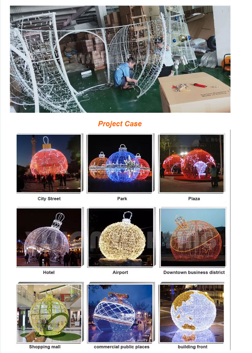 Best quality Giant 3D Arch Ball shape outdoor christmas decoration Motif Light