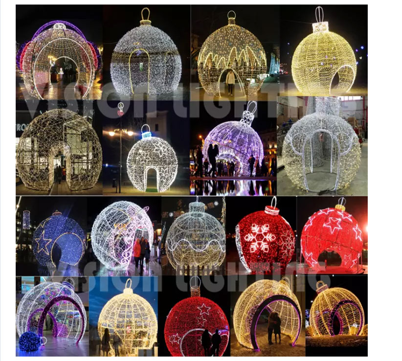 Best quality Giant 3D Arch Ball shape outdoor christmas decoration Motif Light