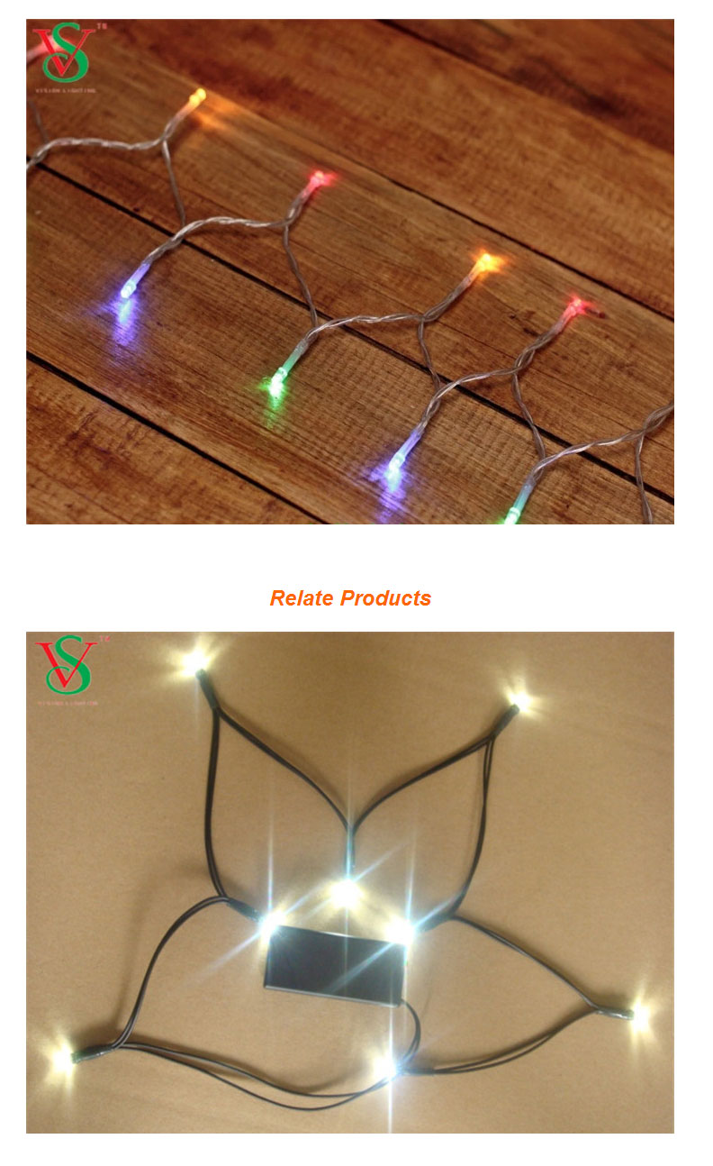 Flashing led string light with battery box