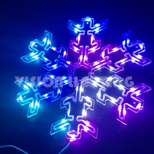 DMX RGB LED Decorative Hanging Lighted Snowflake for Outdoor Use 