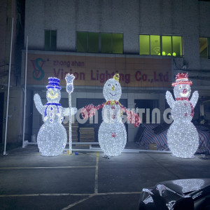 2022 New Outdoor LED Christmas Decoration 3D Motif Xmas Large Snowman Motif Lights 