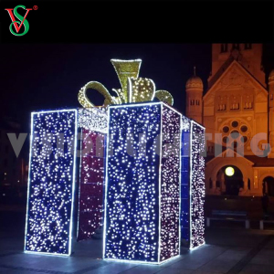 Gift Box Decoracion Luces de Navidad 3D Caja de Regalo Lampara