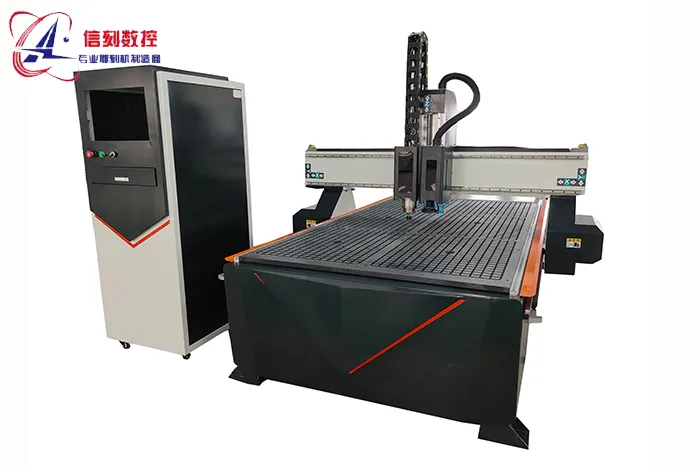 Vibrating knife edge guarding integrated engraving machine