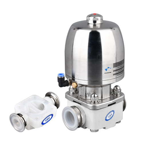 Stainless steel pneumatic head fluorine-lined diaphragm valve Stainless steel pneumatic head fluorine-lined diaphragm valve