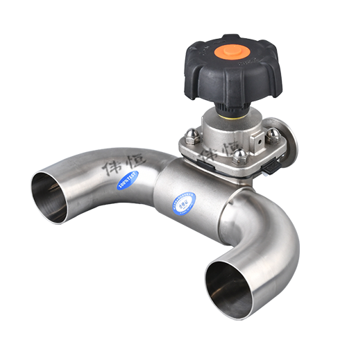 Sanitary U-shaped three-way cover rice diaphragm valve Sanitary U-shaped three-way cover rice diaphragm valve