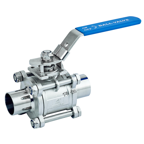 Three-piece high platform locking handle welded ball valve Three-piece high platform locking handle welded ball valve