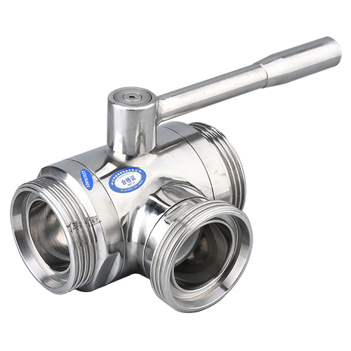 Sanitary threaded forged three-way ball valve Sanitary threaded forged three-way ball valve
