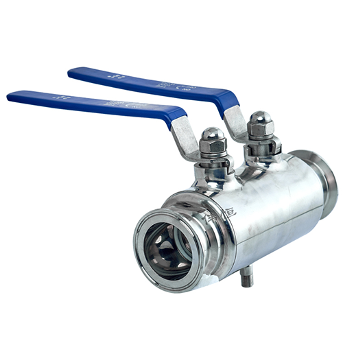 Sanitary double-coupling dual-control pass-through ball valve Sanitary double-coupling dual-control pass-through ball valve