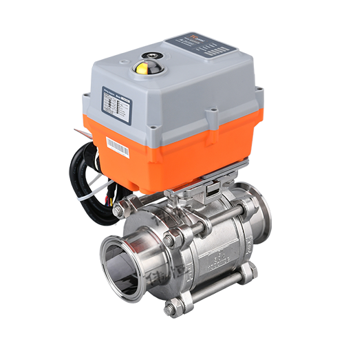 Sanitary grade electrically adjustable three-piece quick-opening ball valve Sanitary grade electrically adjustable three-piece quick-opening ball valve